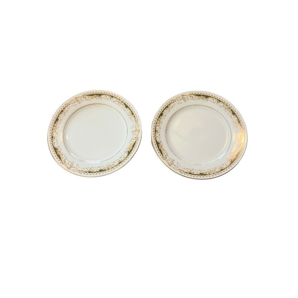 Vintage Lot Of 2 Signature Collection Queen Anne China Round Bread Plates